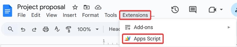 Google Docs Apps script