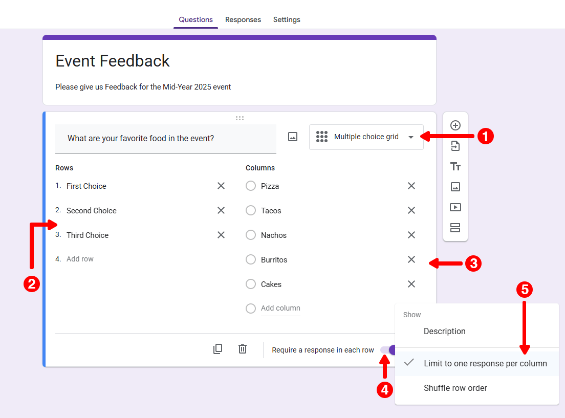 Create a Ranked Choice Question in Google Forms