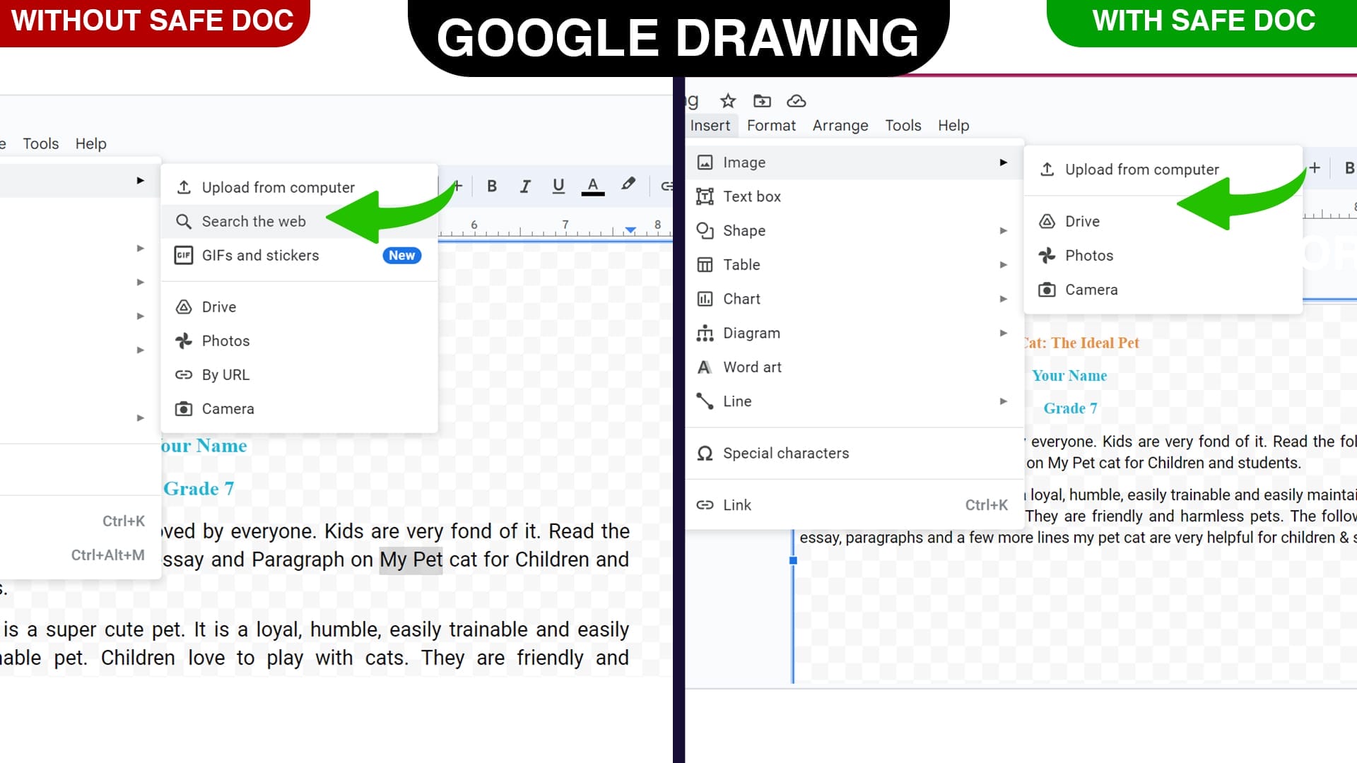 Block Image searching in Google Drawing