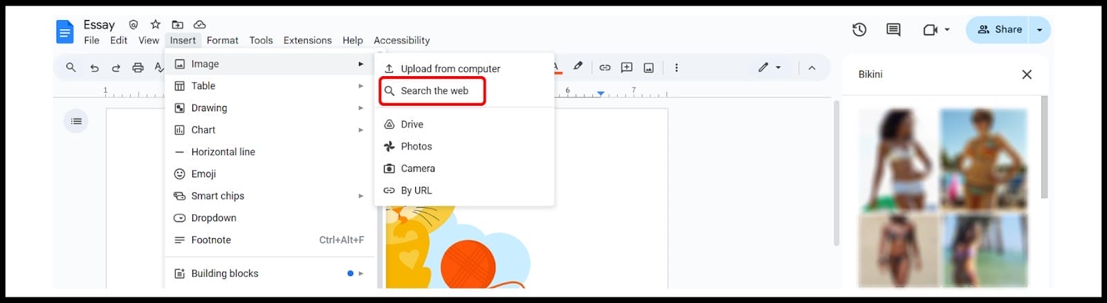 Block image search by web