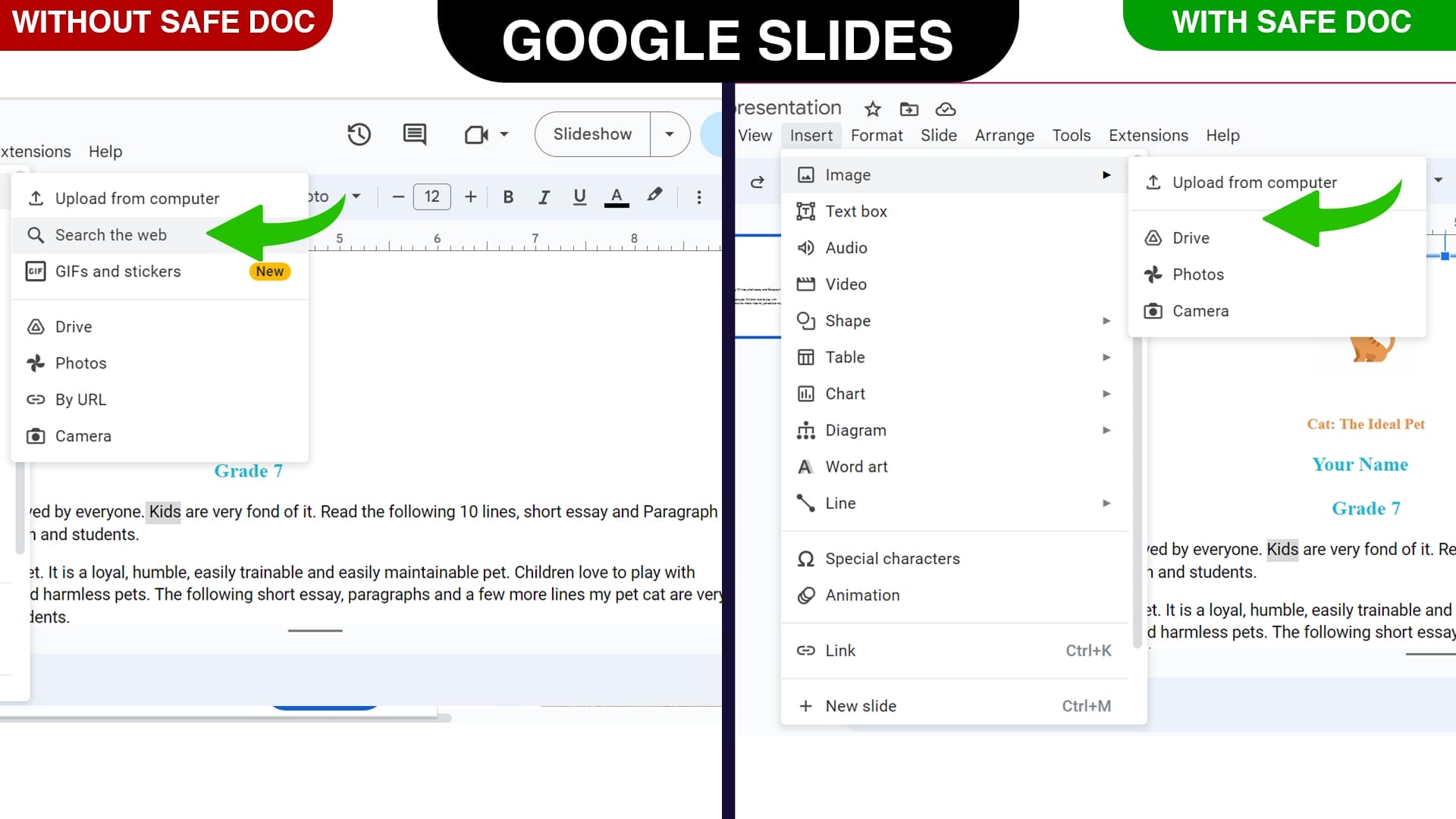 Block the Image searching in Google Slides