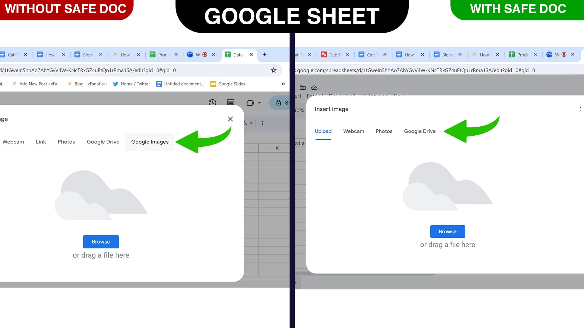 Block the image searching in Google Sheets