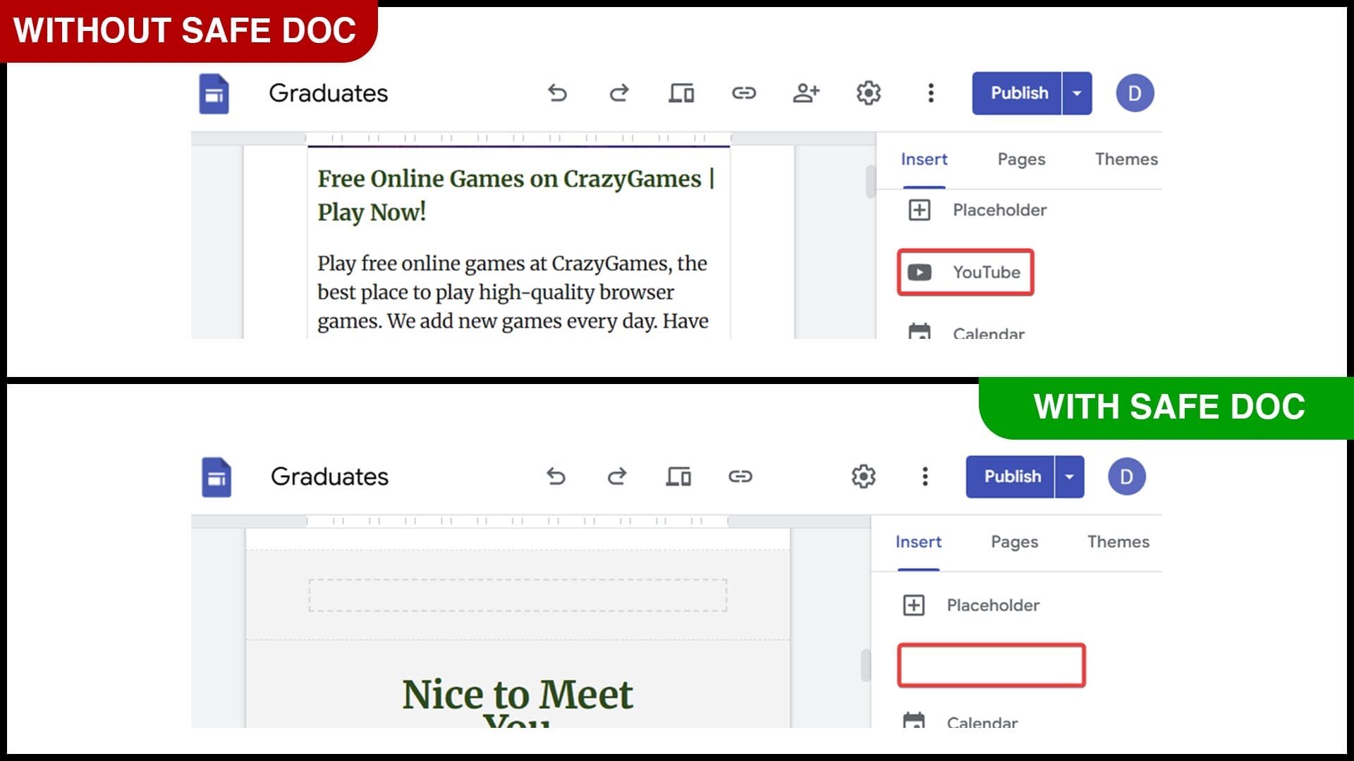 YouTube Video Search option is blocked in Google Site