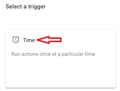 Select the Time trigger in xFanatical Foresight