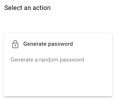 Click the Generate password action