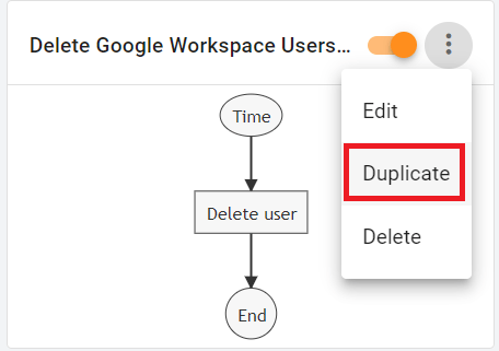 Schedule deleting multiple Google Workspace users on a day.