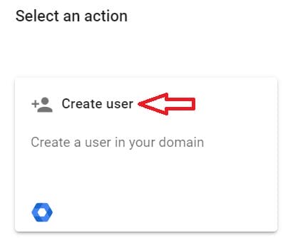 Add next action and select Create user action in xFanatical Foresight