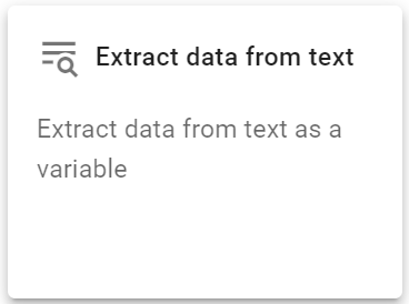Select Extract data from tect action