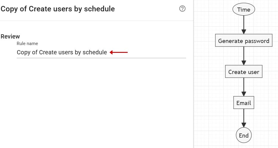 customize the automation rule name.