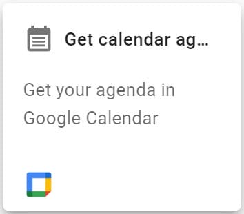 Get calendar agenda action.