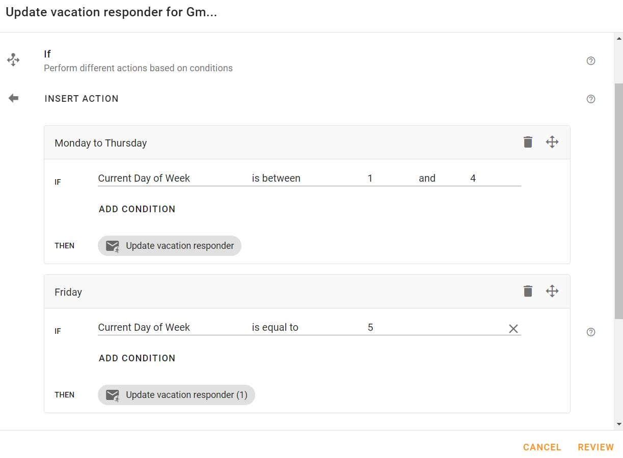 configure the out-of-office 