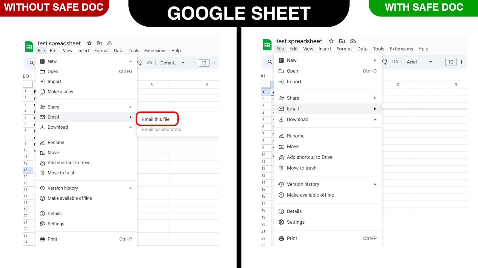 xFanatical Safe Doc removes the menu in Google Sheets