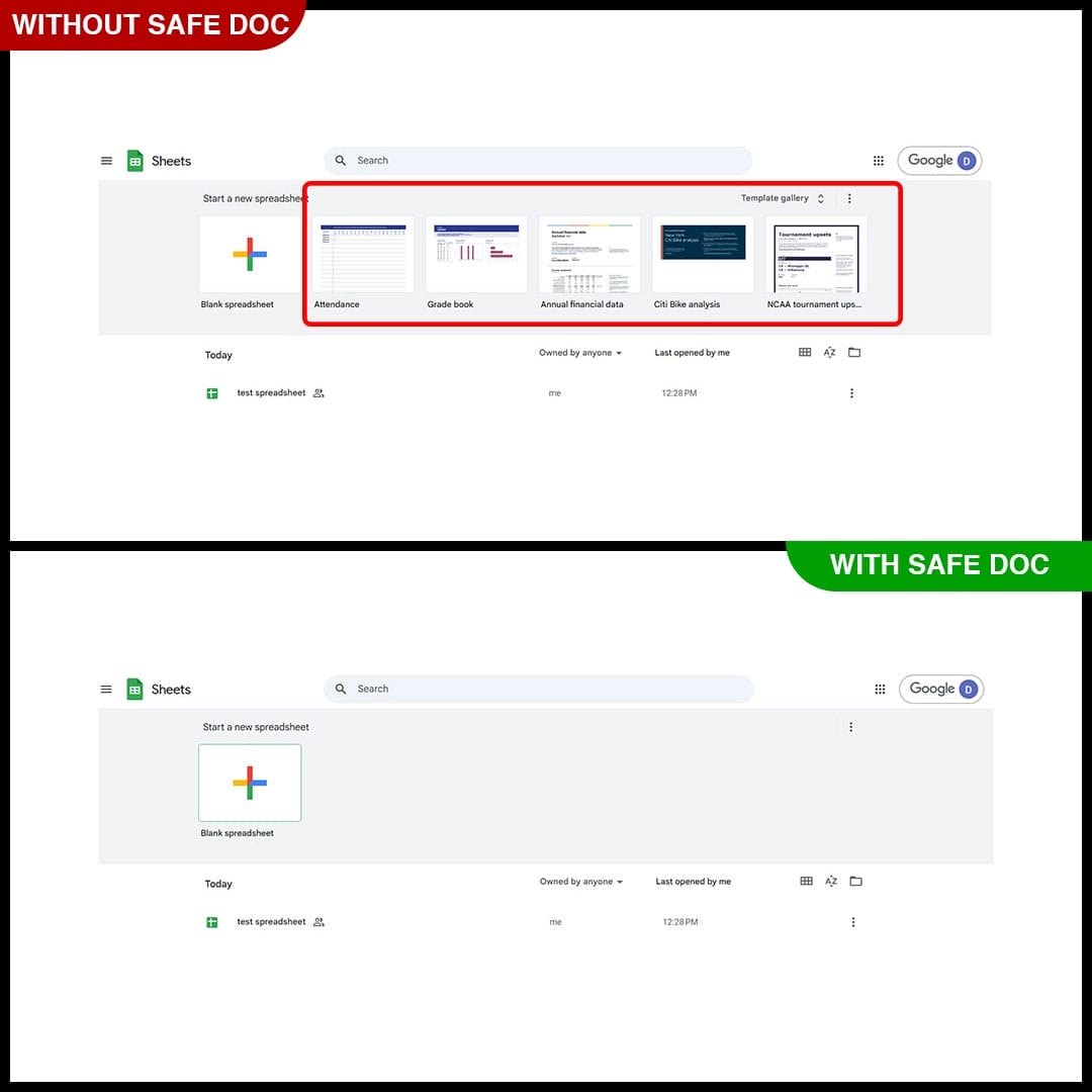 Default Templates in Google Sheets 1