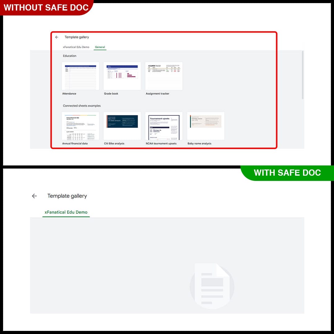 Default Templates in Google Sheets 2