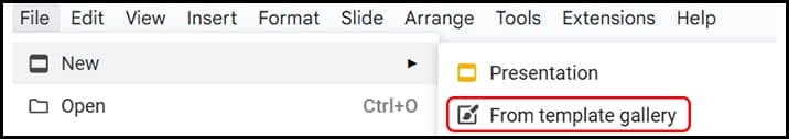 Restrict From a template in Google Slides