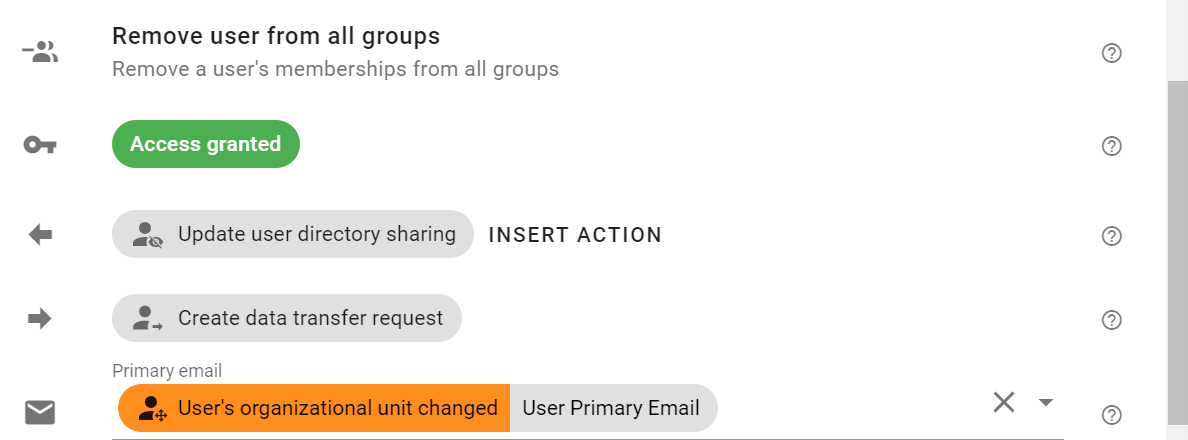 Fill the required field in Remove user from all group action's edit screen