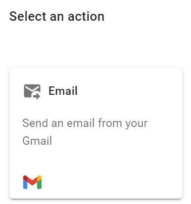 Select Email Action in Foresight