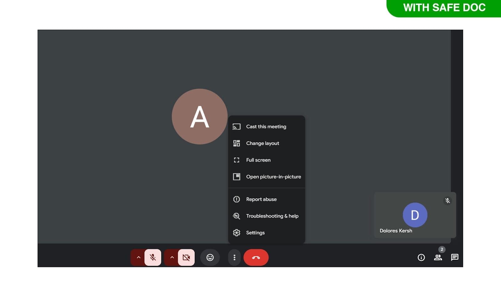 Apply visual effects menu in Google Meet is hidden by xFanatical Safe Doc