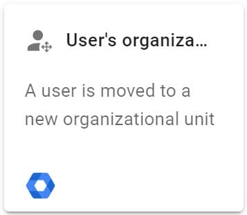 Select the User's organizational unit changed trigger from the select a trigger screen