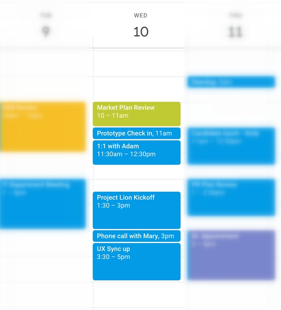 Back-to-back meetings in Google Calendar