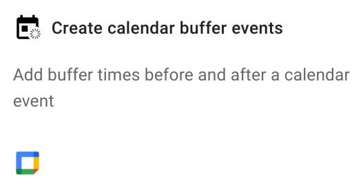 Create calendar buffer events action in Foresight