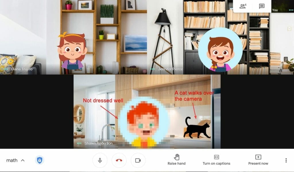 Camera feeds for students can be distracting in Google Meet