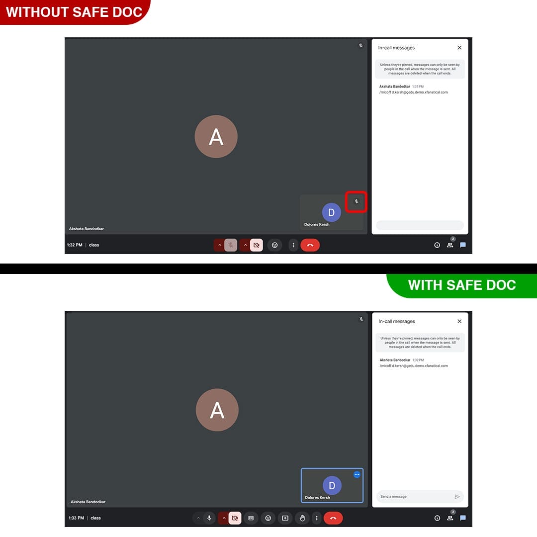 xFanatical Safe Doc Force mutes in Google Meets