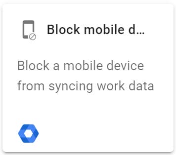 Select Block mobile device action