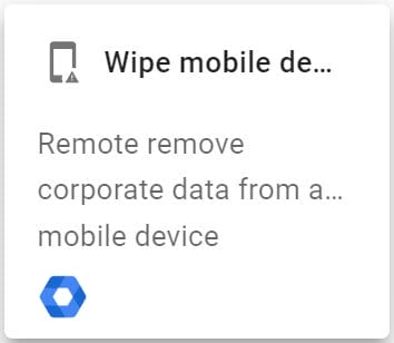Select Wipe mobile device action