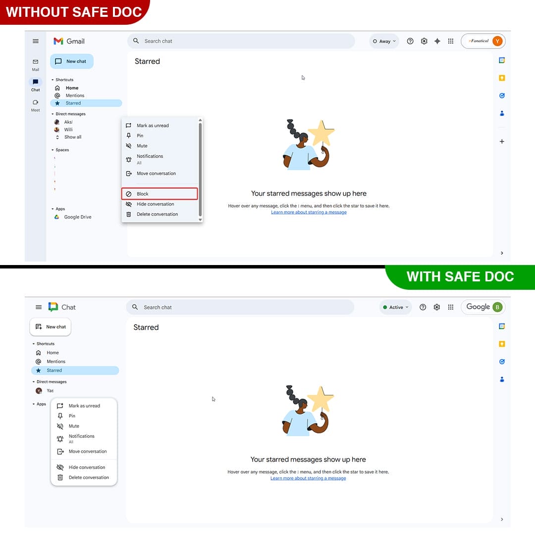 Block user by xFanatical Safe Doc