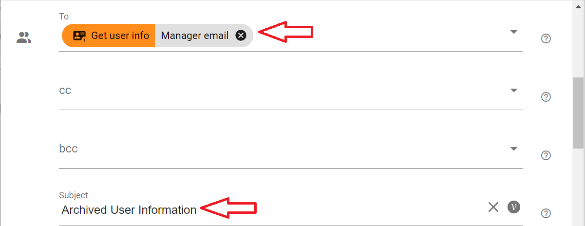Add managers email and a subject line