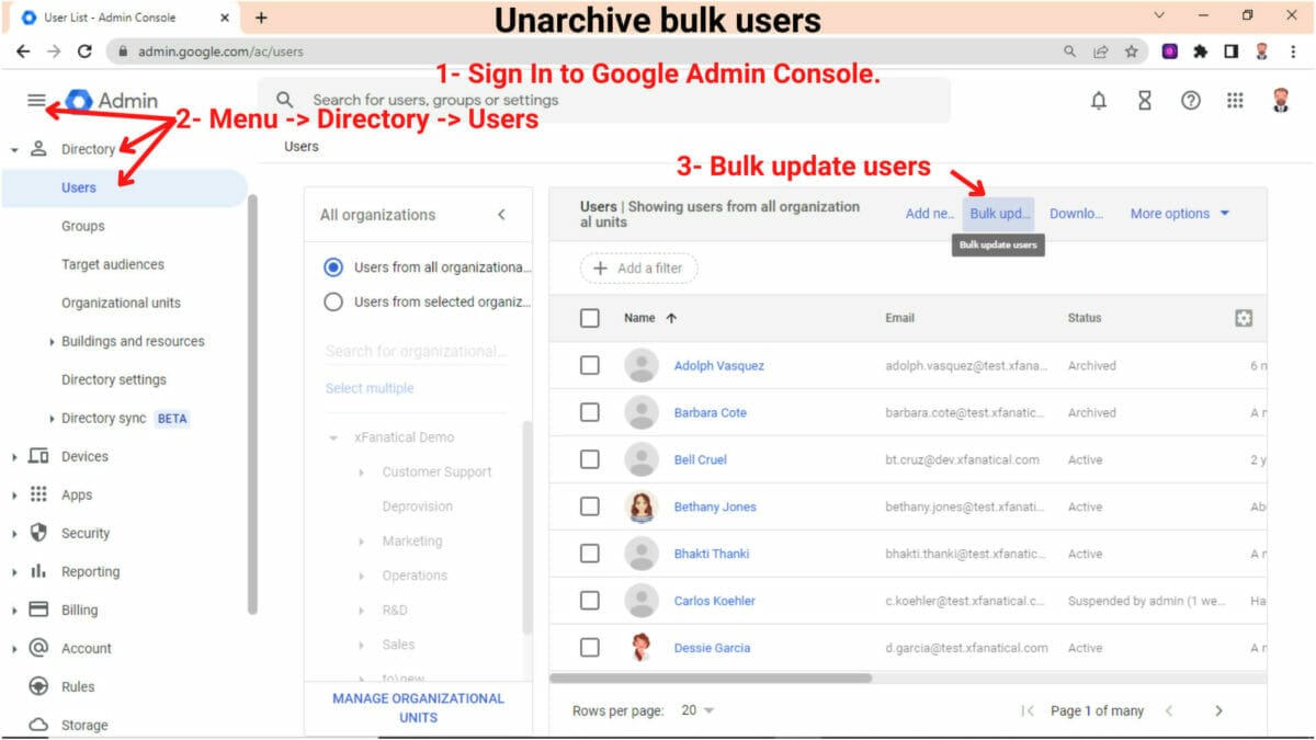 Google Workspace Archive User