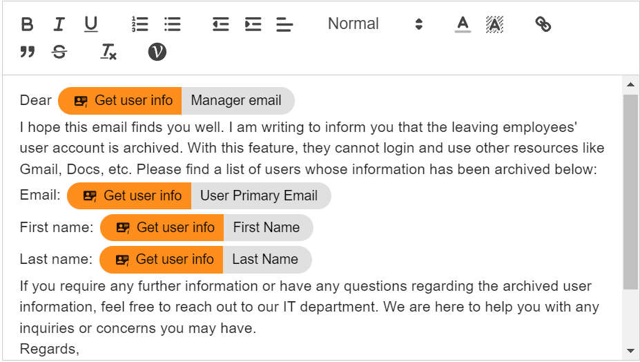 Compose an Email to Manager