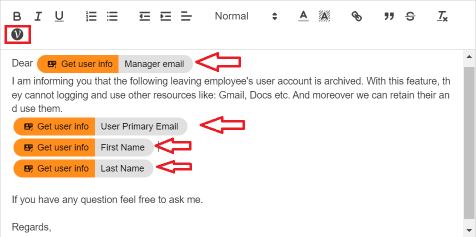Compose an email to Manageer