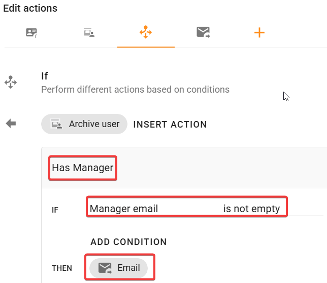 Add conditions for If action.