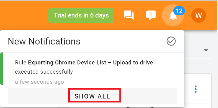 A notification will appear in the top right-hand corner. Click on it, then select Show All