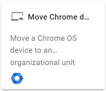 On the Select an action screen, click the Move Chrome device to Organizational Unit action
