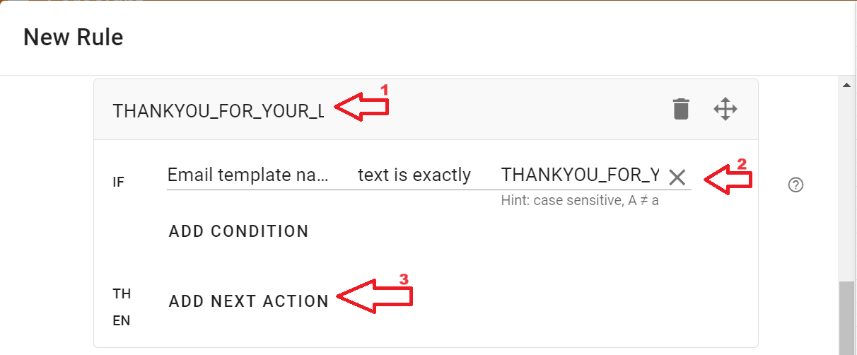 
Select the Email action