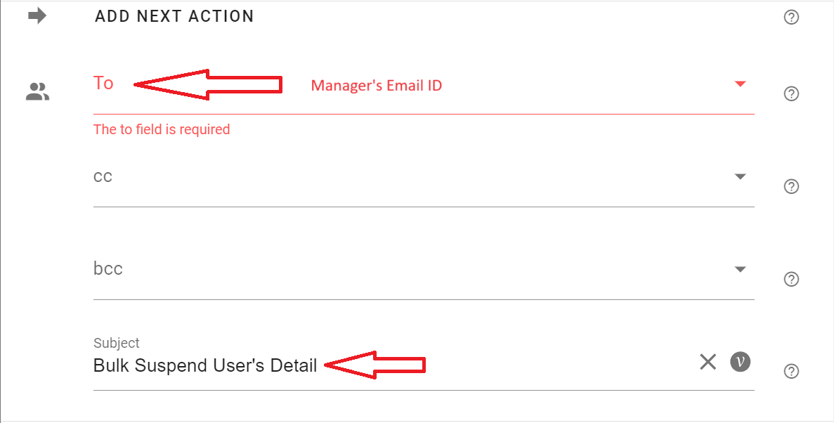 select the recipient in the To field and add a subject line