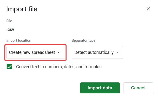 Import files with options