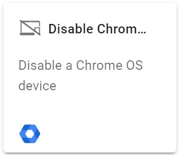 Select Disable Chrome device action