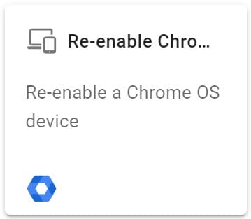 Select Re-enable Chrome device action