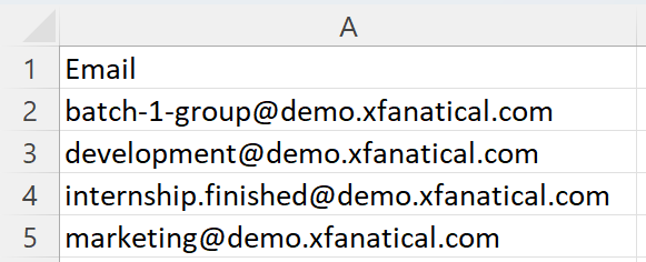 CSV list of the groups