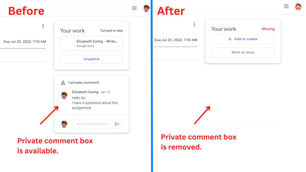 Disable Private Comments in Google Classroom