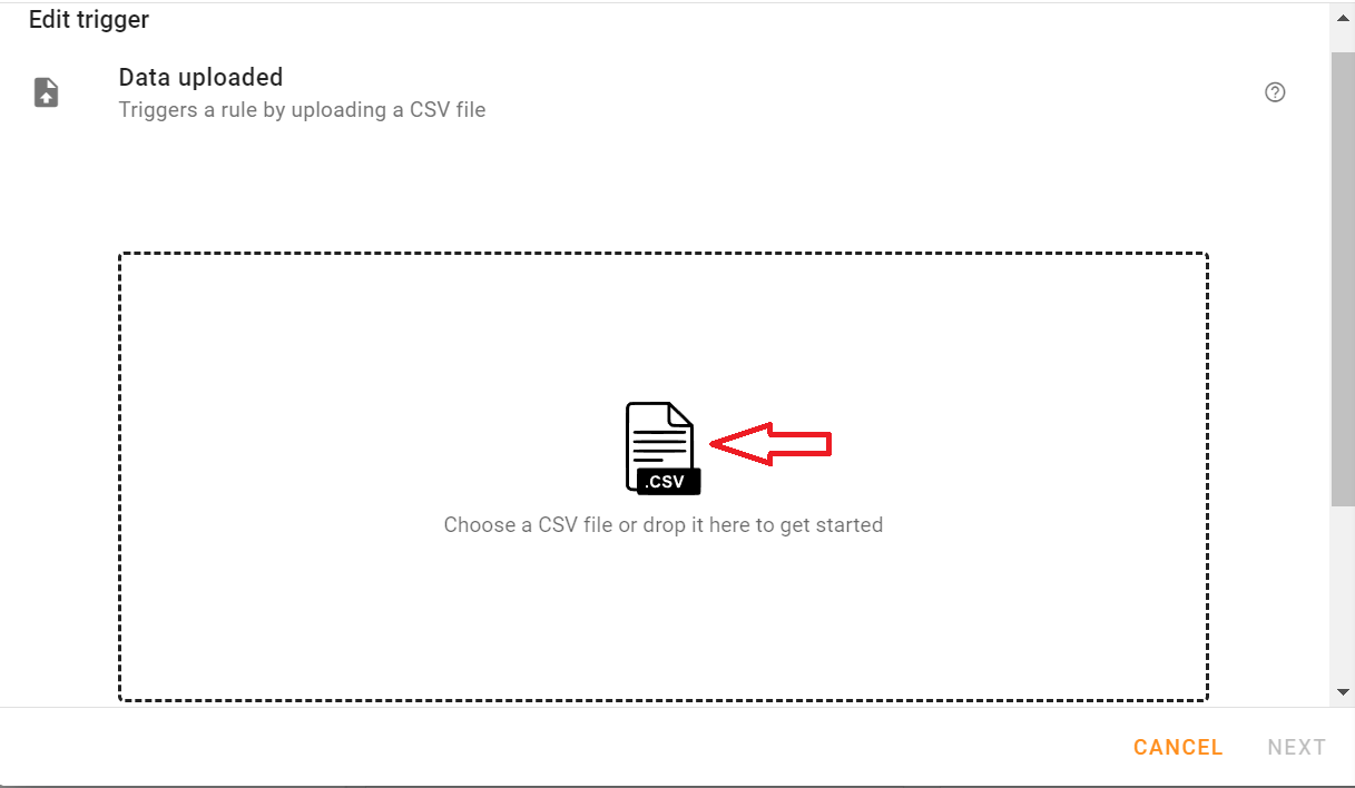 Upload the CSV file containing the updated information.
