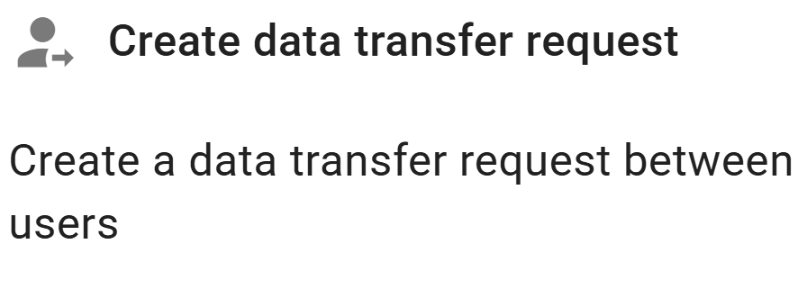 Select the create data transfer request for bulk data transfer between users rule.