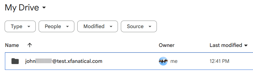  Verification for Google drive folders and documents are transferred.