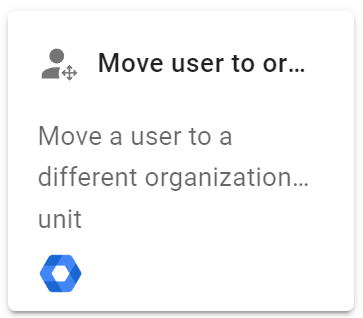 On the Select an action screen, click the Move users to Organizational unit action