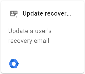 Select an action screen, click the Update recovery email action