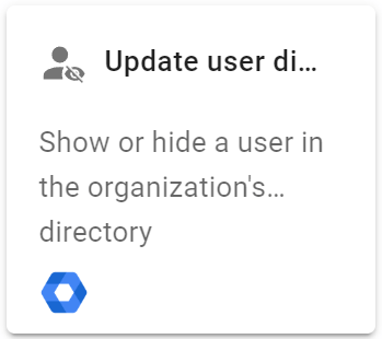 Select an action screen, click the Update user directory sharing